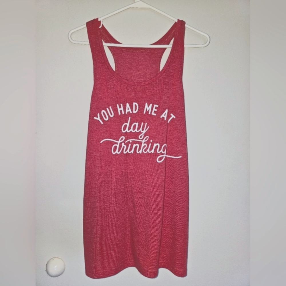 Women's Funny Graphic Red Racerback Tank Top Sz L